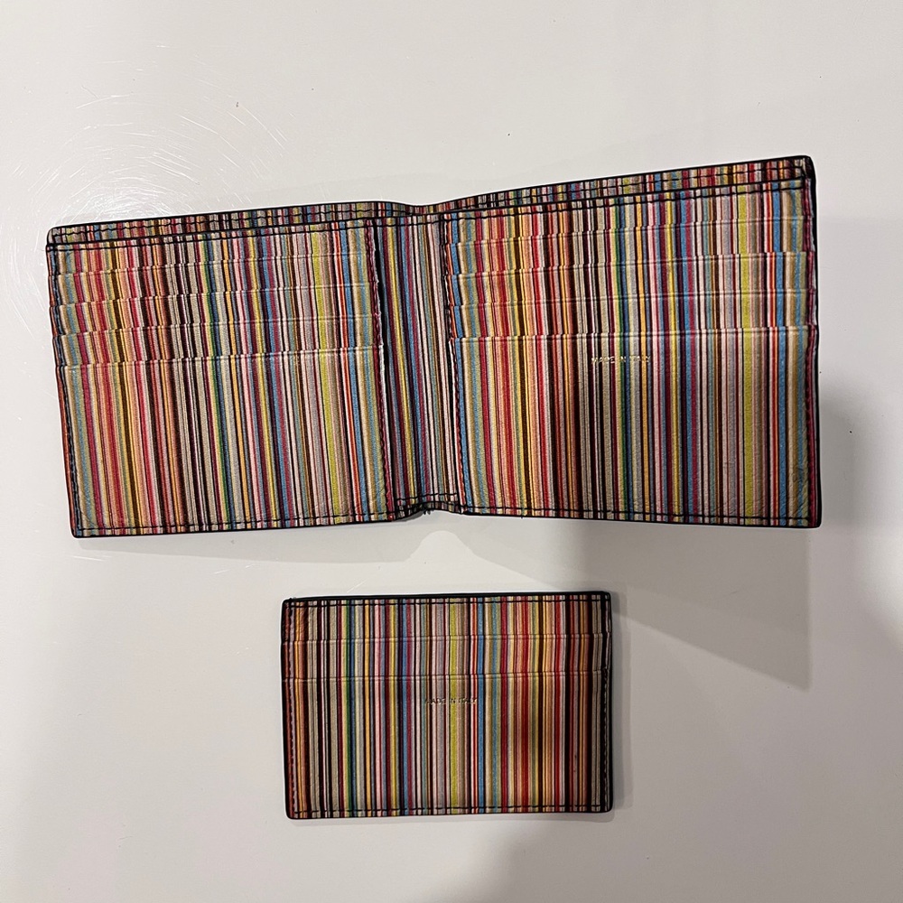 PAUL SMITH Wallet and Card holder 
Signature Stripe in black